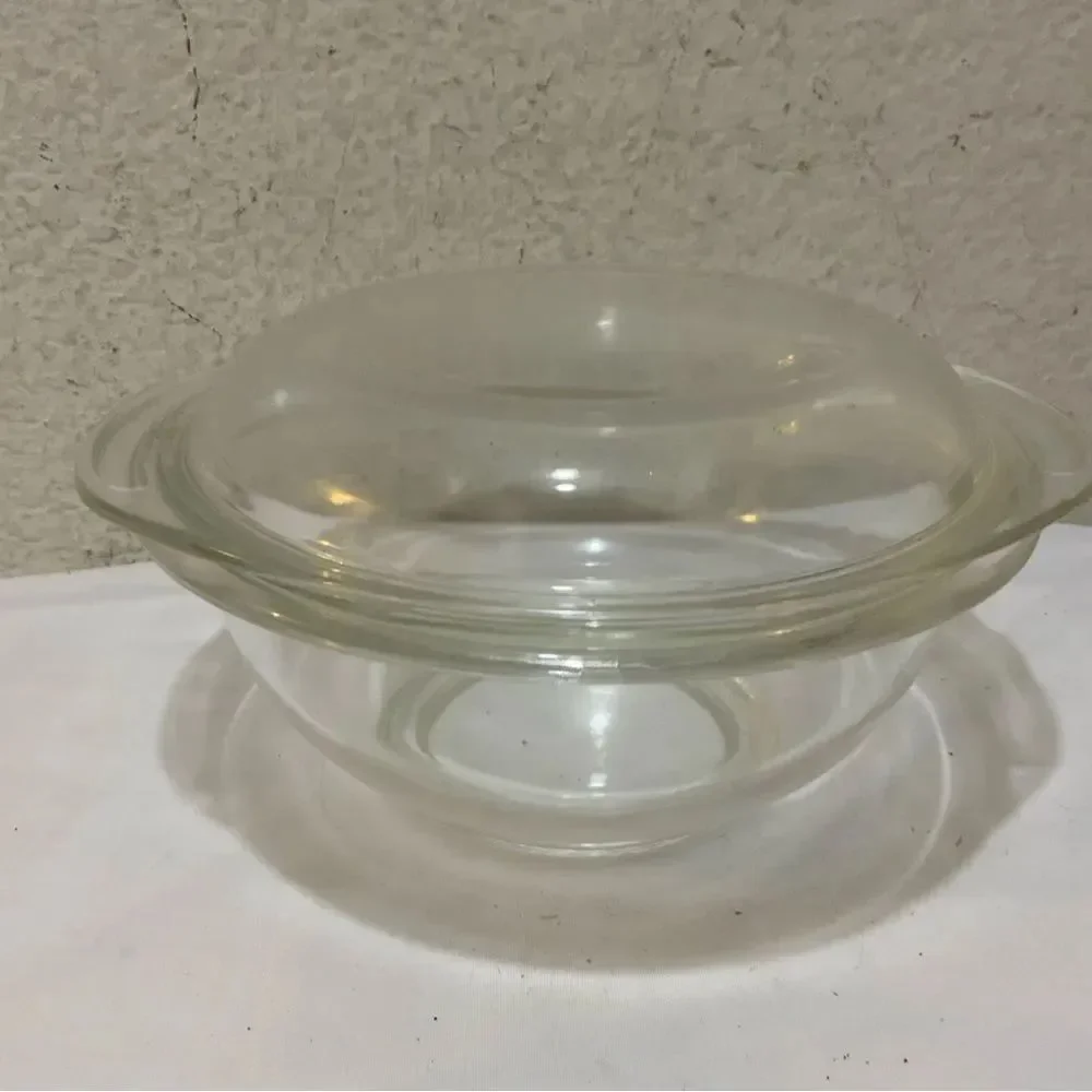 Vintage Pyrex 1.5 Qt Clear Glass Ovenware Dish Bakeware Lid Casserole USA Made